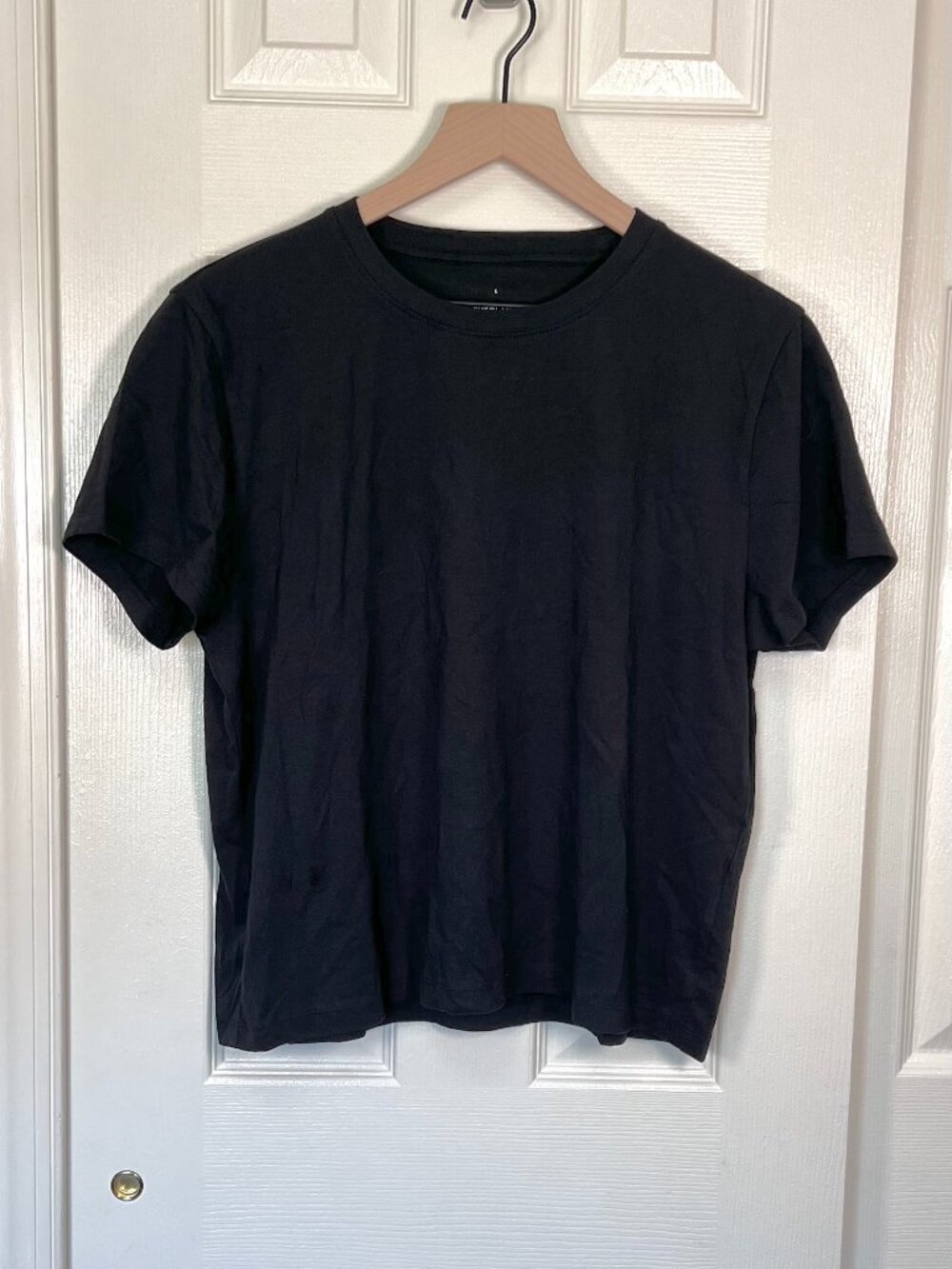 Everlane The Box Cut Tee Essential Cotton Black Size Large NWOT
